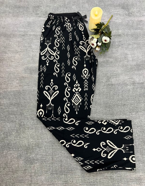 Full Likralı Beli Lastikli Uzun Pijama Altı Kilim Desenli