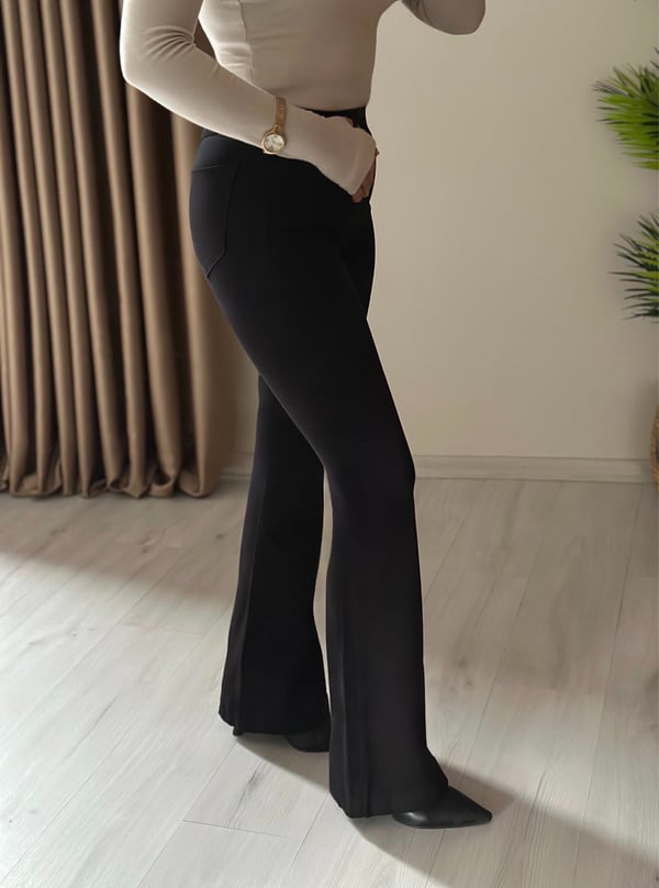 Premium Seri İspanyol Paça Jean Siyah