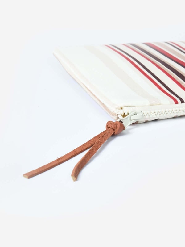 LOOP -Karışık Çizgili Bordo Pouch Portföy Çanta