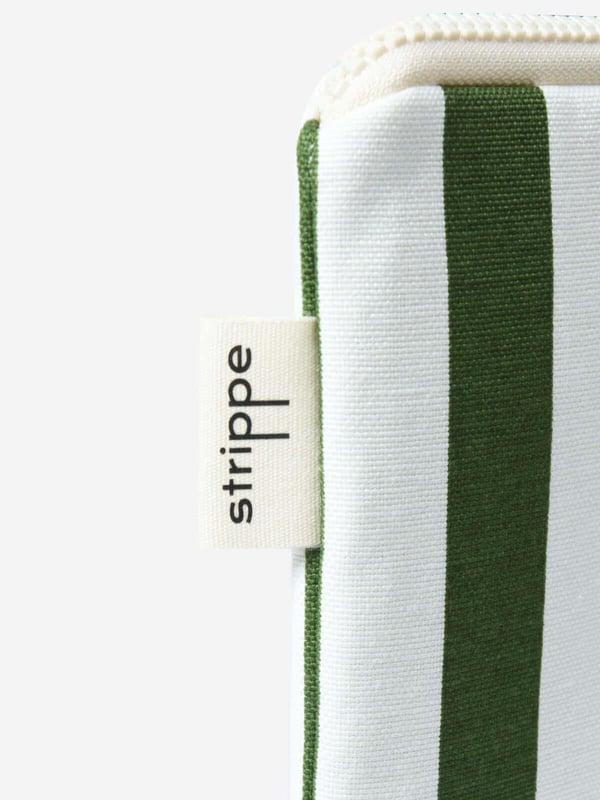 VIBE - Kalın Çizgili Haki Pouch Portföy Çanta