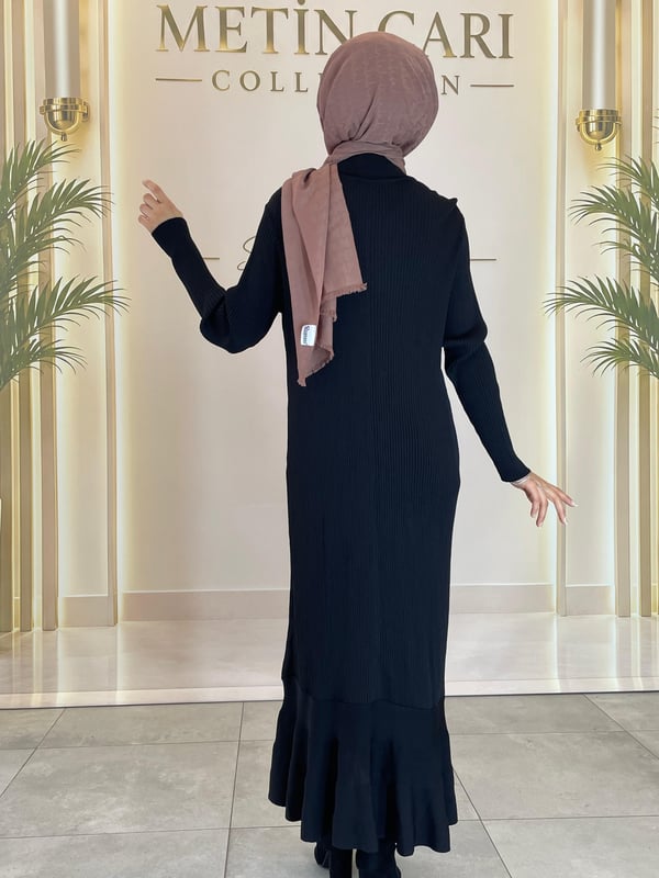 3159 Fitilli Elbise Siyah