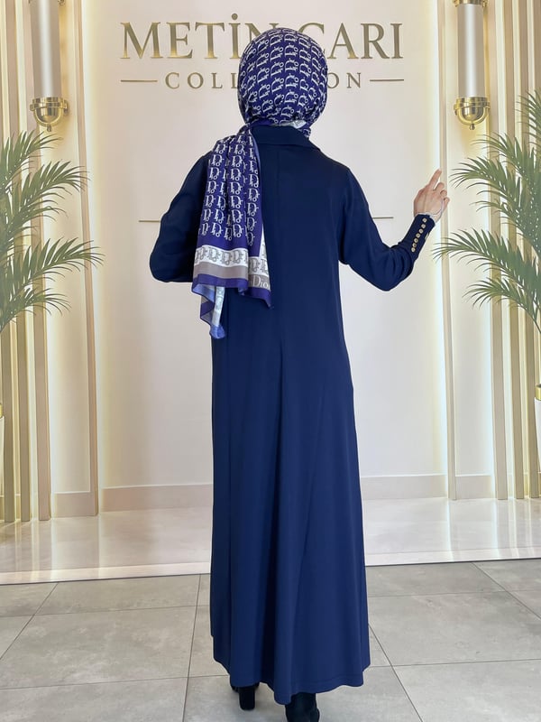 3167 Ön Biritli Düğmeli Elbise
