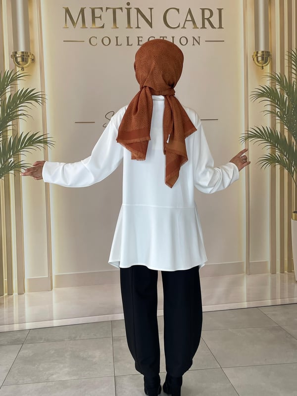 Kahma Asimetrik Detaylı Tunik Şalvar Pantolon Takım