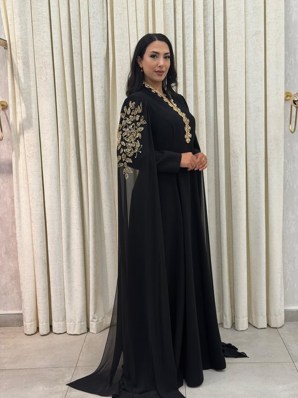 Lacrima Kolları Pelerin V Yaka  Taş İşlemeli Abiye  