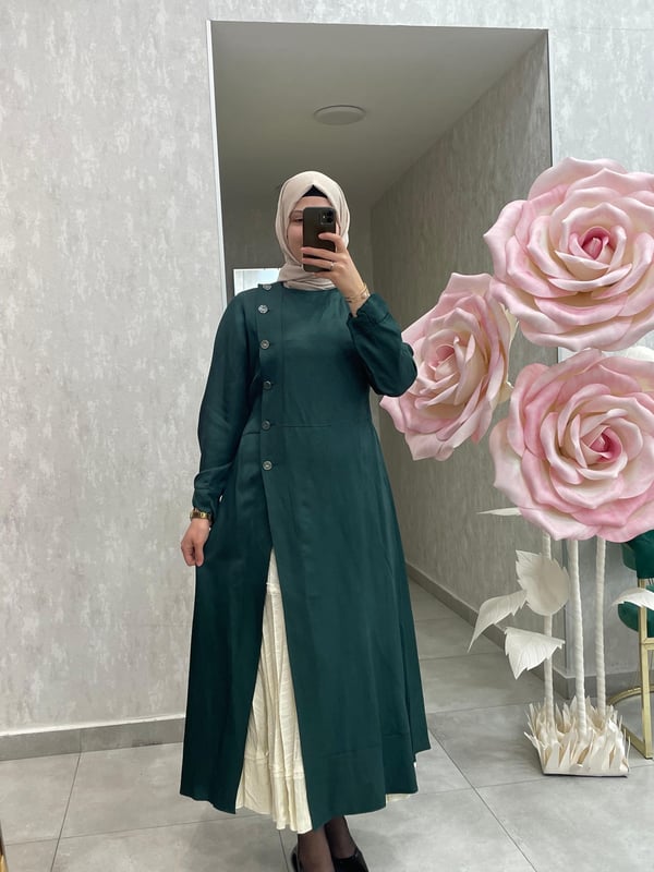 MissWhence Chanel Keten İkili Elbise 