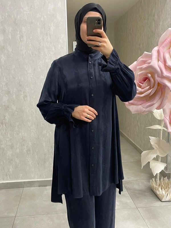 MissWhence Desenli Kumaş Pantolonlu Takım 