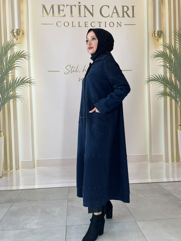 Misswhence Dikiş Detaylı Cepli Denim Pardesü 40501