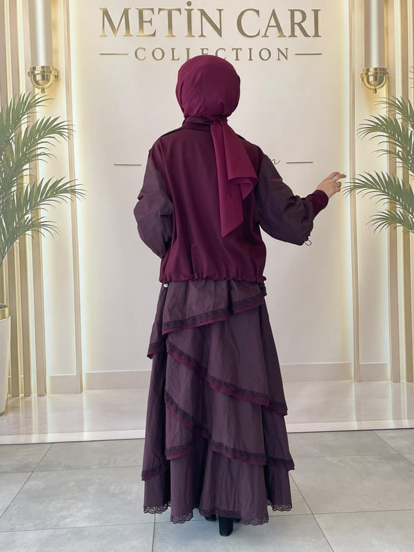 Misswhence İkili Elbise 40809 Bordo
