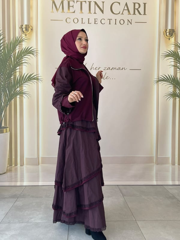 Misswhence İkili Elbise 40809 Bordo