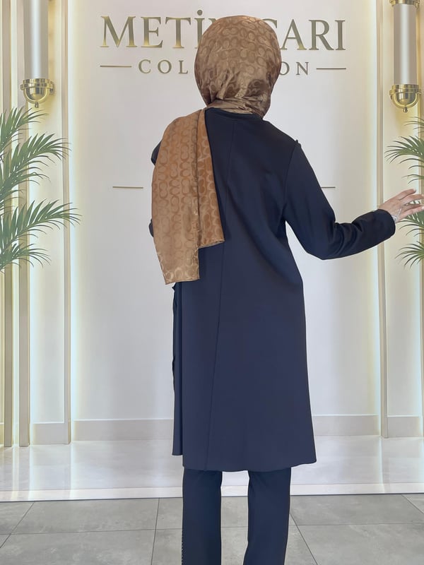Misswhence Kumaş Kombinli Patcwork Tunik 40009 Kahve
