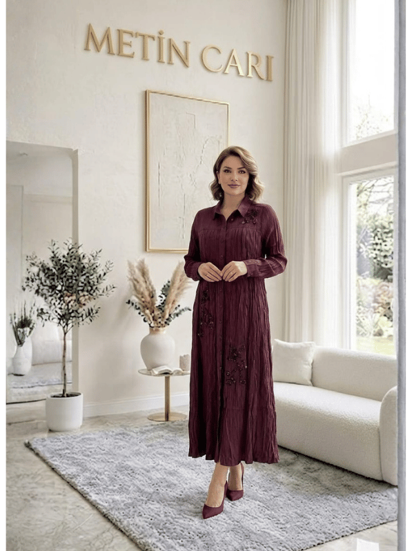 Nakış İşlemeli Bürümcük Elbise 