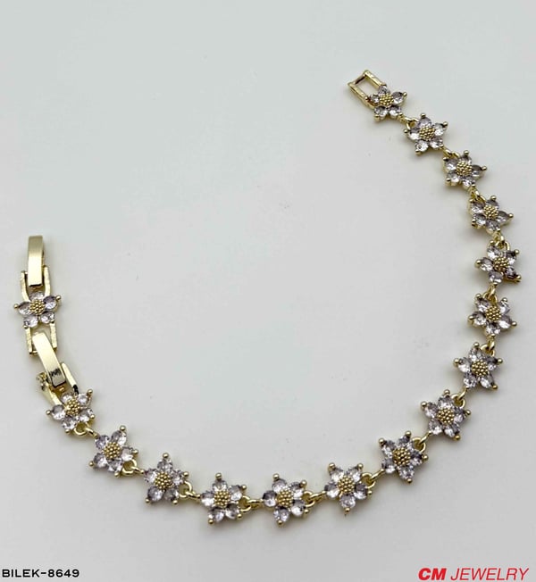 14K CM Çiçek Bileklik //BILEK-8649BILEK-8649
