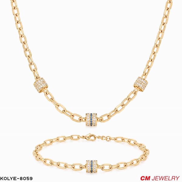 14K CM KOLYE BİLEKLİK SET //KOLYE-8059KOLYE-8059