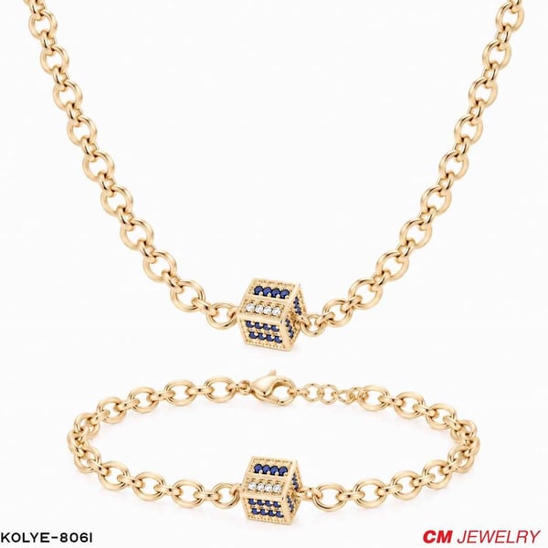 14K CM KOLYE BİLEKLİK SET //KOLYE-8061KOLYE-8061
