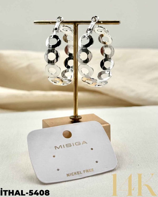14K Halka Küpe 4CM //İTHAL-5408İTHAL-5408