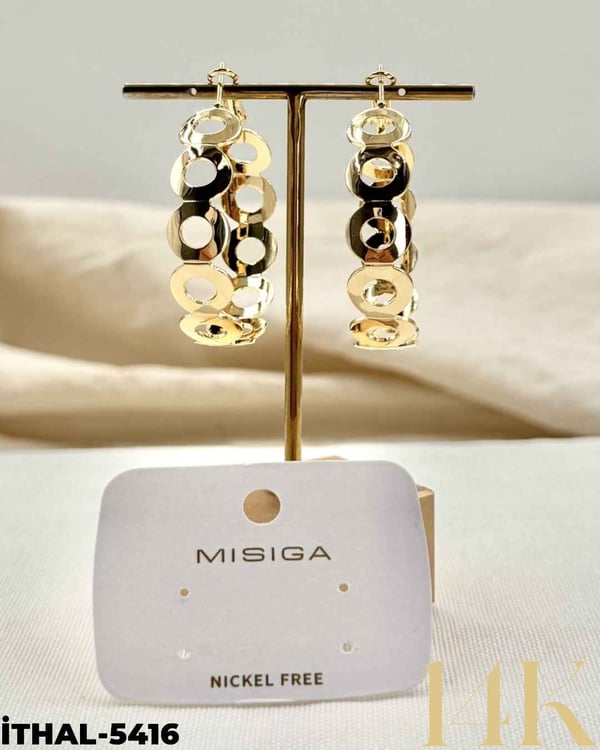 14K Halka Küpe 4CM //İTHAL-5416İTHAL-5416