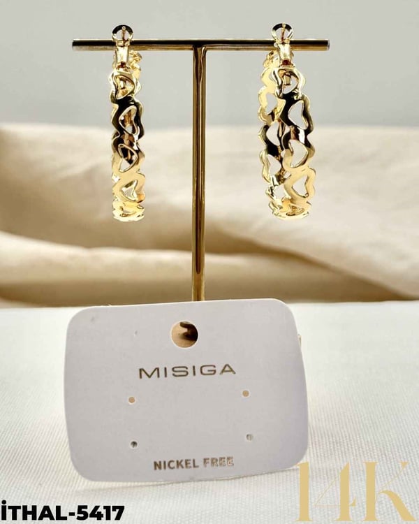 14K Halka Küpe 4CM //İTHAL-5417İTHAL-5417