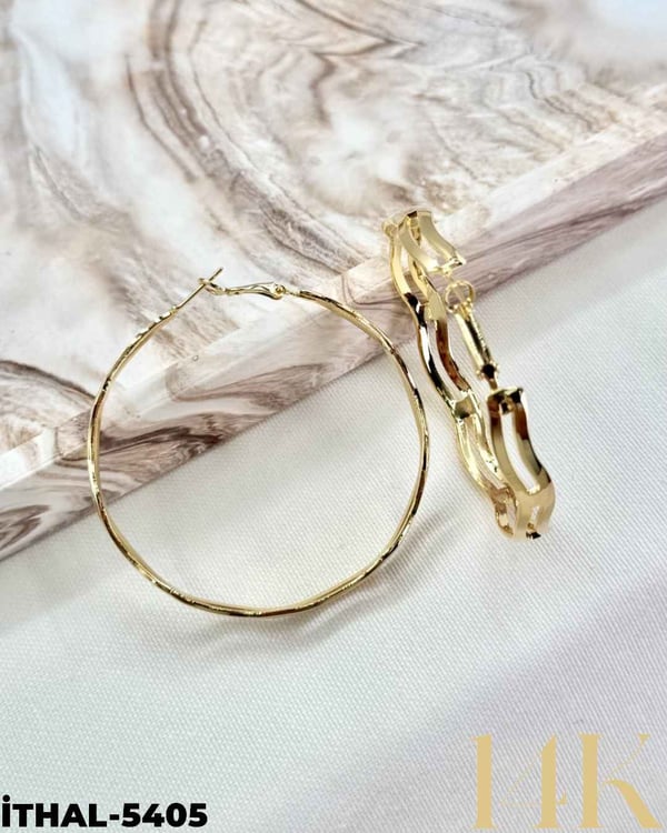 14K Halka Küpe 6CM //İTHAL-5405İTHAL-5405
