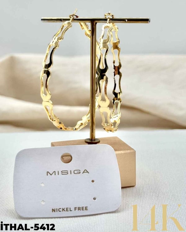 14K Halka Küpe 6CM //İTHAL-5412İTHAL-5412