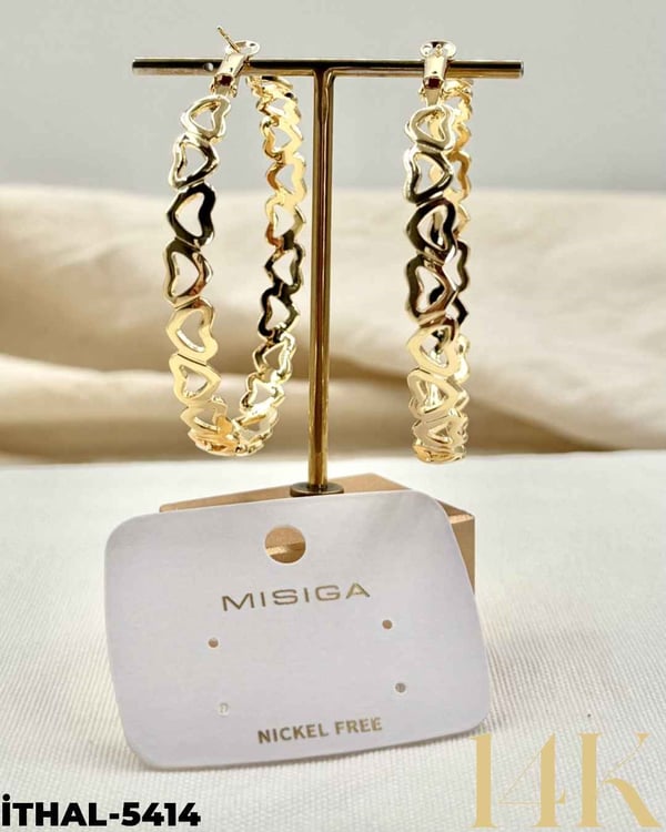 14K Halka Küpe 6CM //İTHAL-5414İTHAL-5414