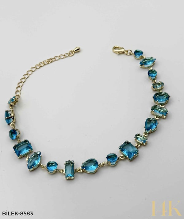 14K MAVİ TAŞLI BİLEKLİK //BİLEK-8583BİLEK-8583