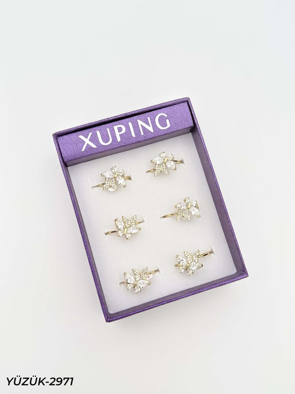 14K XUPING Yüzük 6'lı Paket (No:7,8,9) // YÜZÜK-2971YÜZÜK-2971
