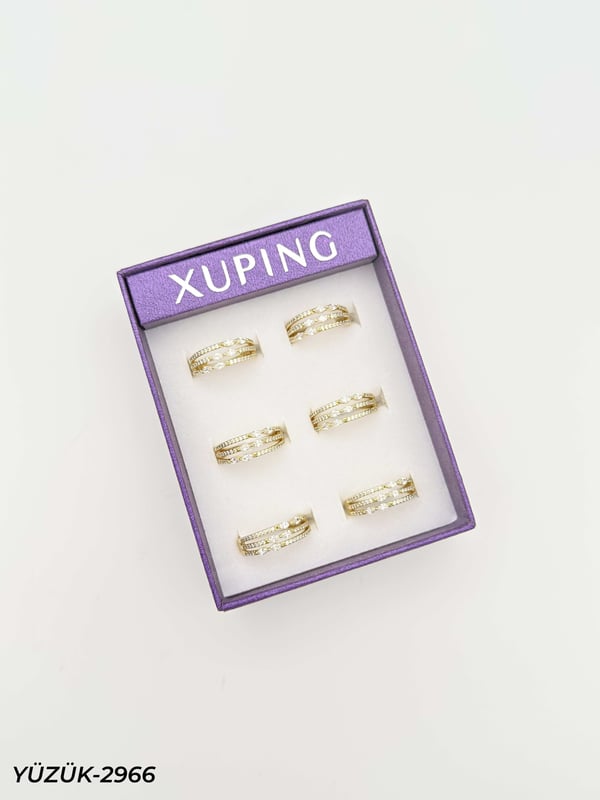 14K XUPING Yüzük 6'lı Paket (No:7,8,9) // YÜZÜK-2966YÜZÜK-2966