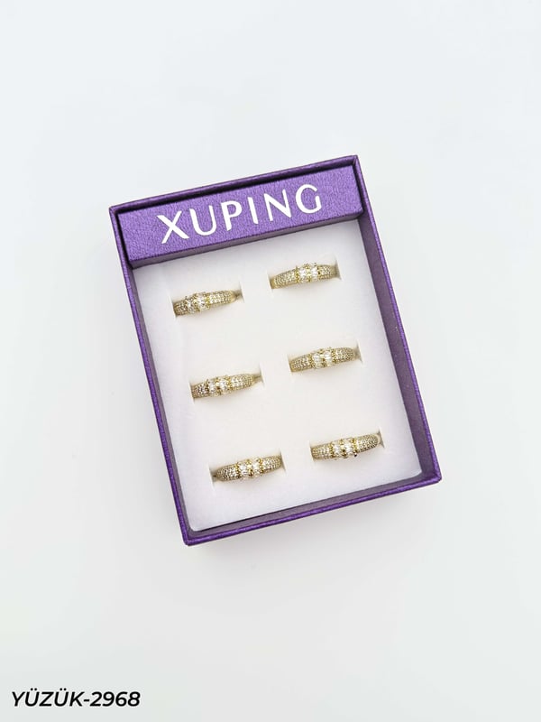 14K XUPING Yüzük 6'lı Paket (No:7,8,9) // YÜZÜK-2968YÜZÜK-2968