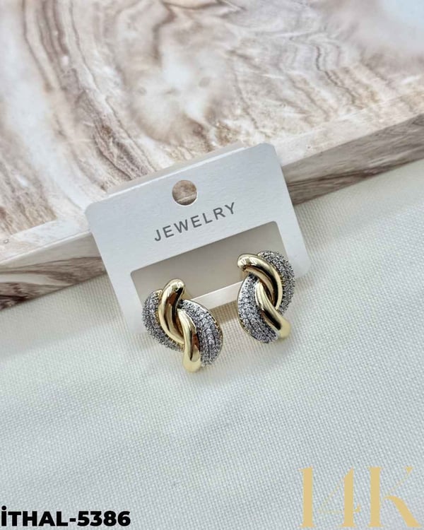 14K Zirkon Küpe //İTHAL-5386İTHAL-5386