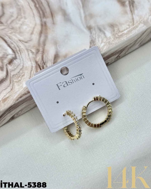 14K Zirkon Küpe //İTHAL-5388İTHAL-5388
