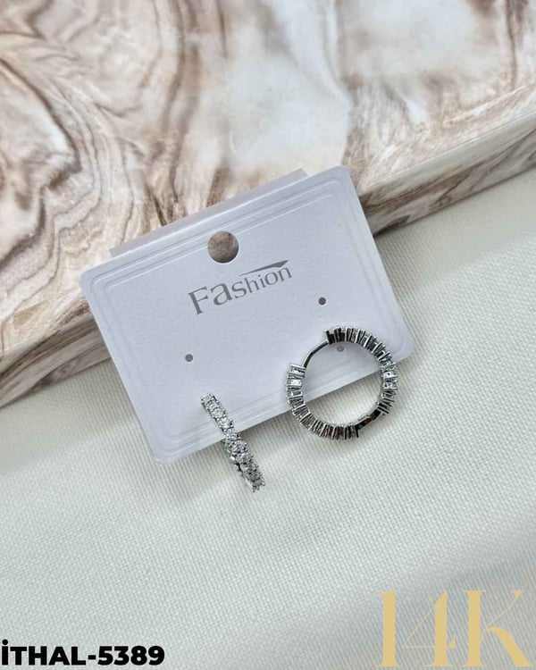 14K Zirkon Küpe //İTHAL-5389İTHAL-5389