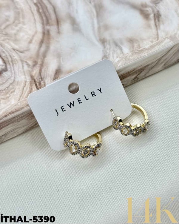 14K Zirkon Küpe //İTHAL-5390İTHAL-5390