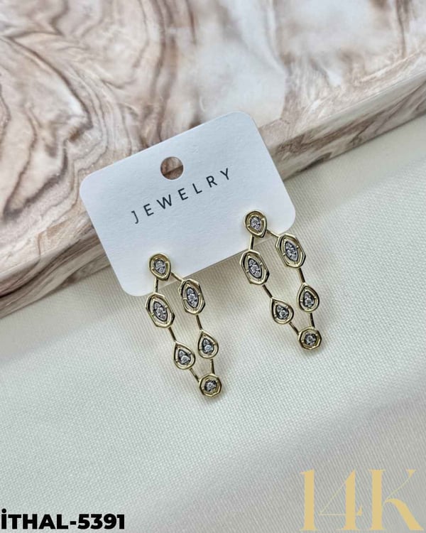 14K Zirkon Küpe //İTHAL-5391İTHAL-5391