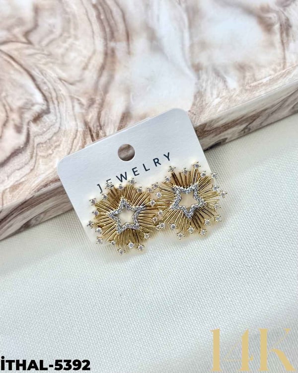 14K Zirkon Küpe //İTHAL-5392İTHAL-5392
