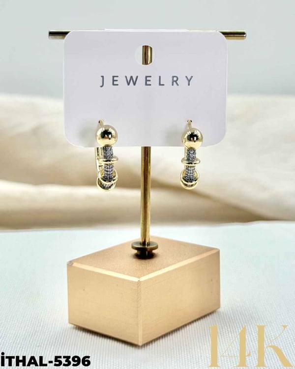 14K Zirkon Küpe //İTHAL-5396İTHAL-5396