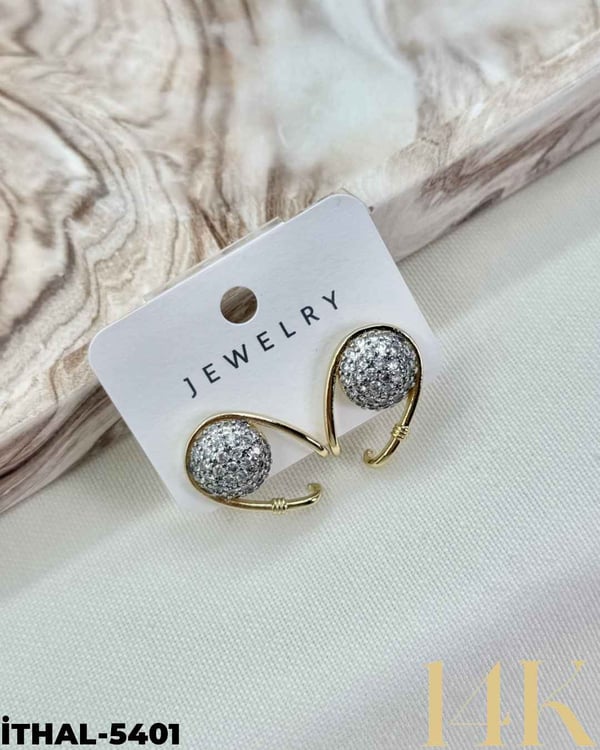 14K Zirkon Küpe //İTHAL-5401İTHAL-5401
