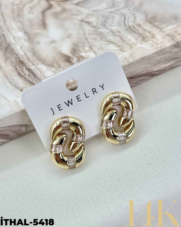 14K Zirkon Küpe //İTHAL-5418İTHAL-5418