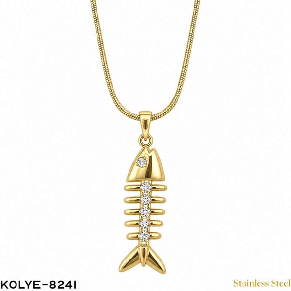 Çelik Balık Sırtı Kolye 45CM //KOLYE-8241KOLYE-8241