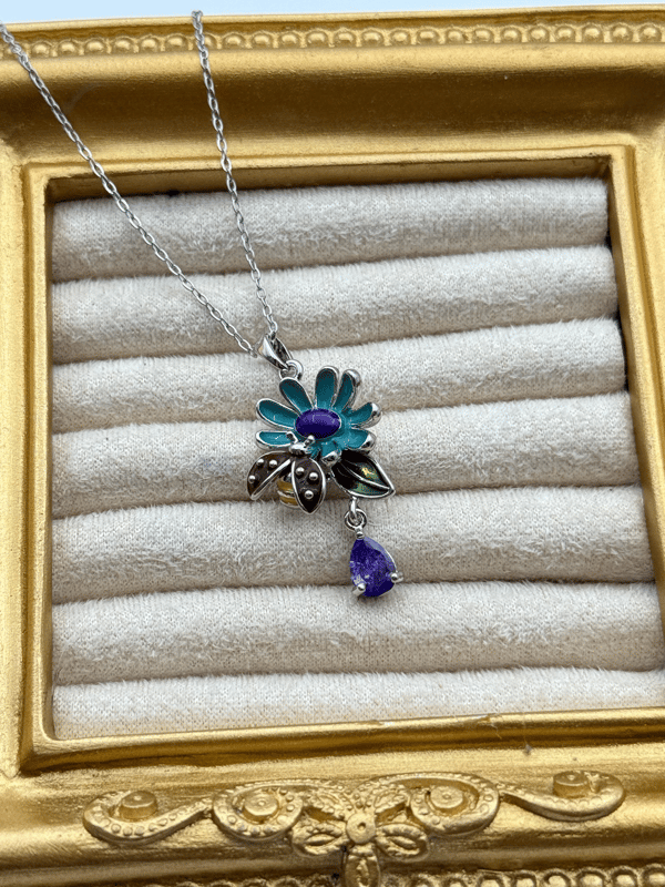 Çelik Çiçek Kolye 45cm // KOLYE-5763.KOLYE-5763