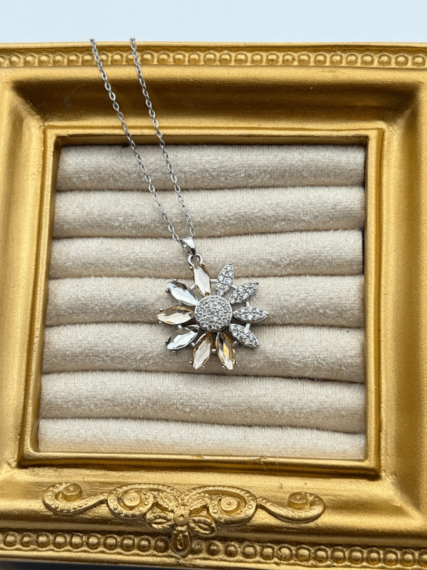Çelik Çiçek Kolye 45cm // KOLYE-5770.KOLYE-5770