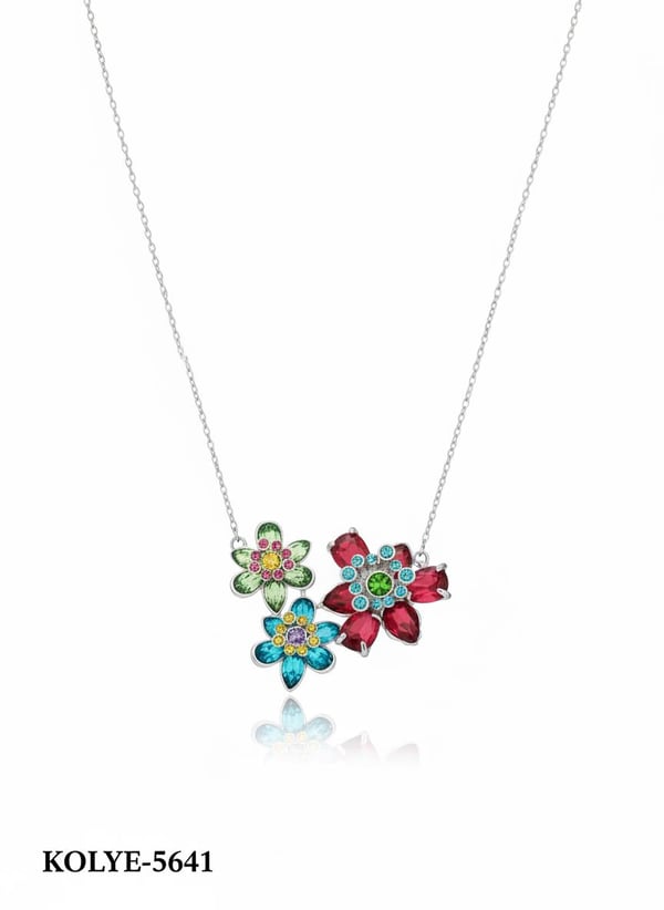 Çelik Çiçek Kolye // KOLYE-5641.KOLYE-5641