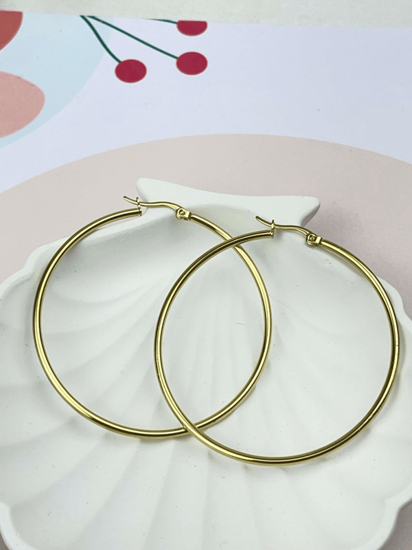 Çelik Halka Küpe 5cm // KÜPE-2159