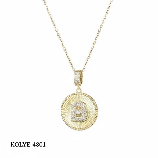 Çelik Harf Kolye 45 cm (B) // KOLYE-4801