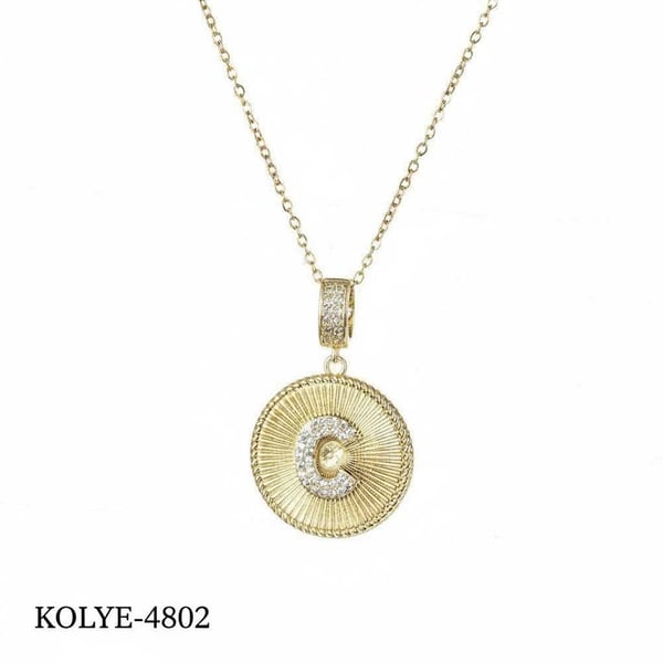 Çelik Harf Kolye 45 cm (C) // KOLYE-4802.KOLYE-4802