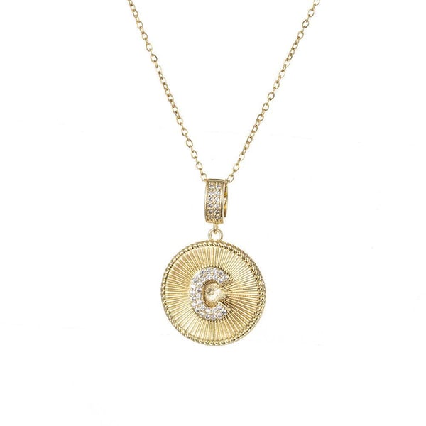 Çelik Harf Kolye 45 cm (C) // KOLYE-4802.KOLYE-4802