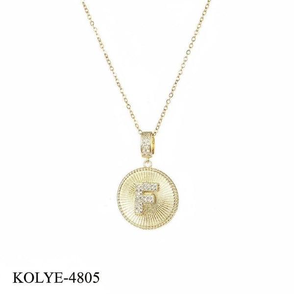 Çelik Harf Kolye 45 cm (F) // KOLYE-4805.KOLYE-4805