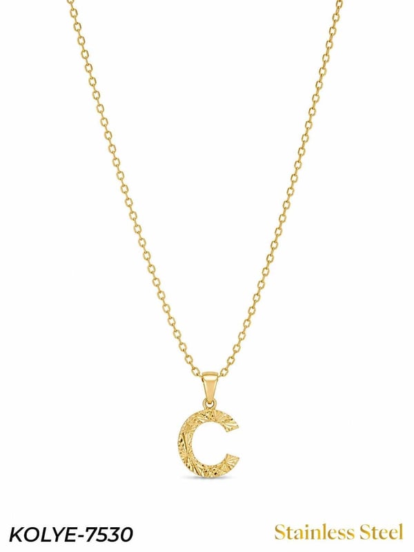 Çelik Harf Kolye 45cm // KOLYE-7530KOLYE-7530
