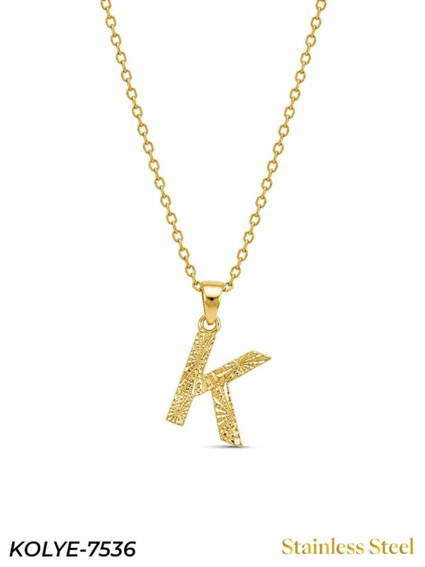 Çelik Harf Kolye 45cm // KOLYE-7536KOLYE-7536