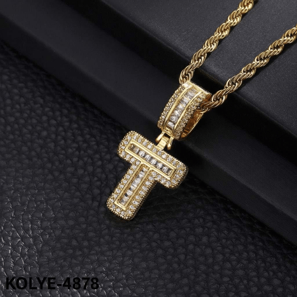 Çelik Harf Kolye (T) 60cm // KOLYE-4878.KOLYE-4878