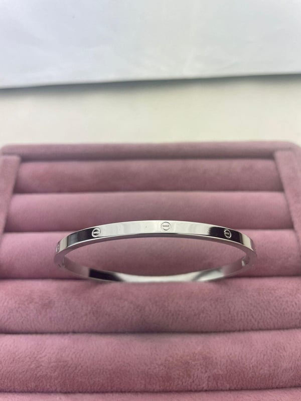 Çelik İnce CRT Model Taşsız Silver Bebe Boy Kelepçe // KELEPÇE-1050.KELEPÇE-1050